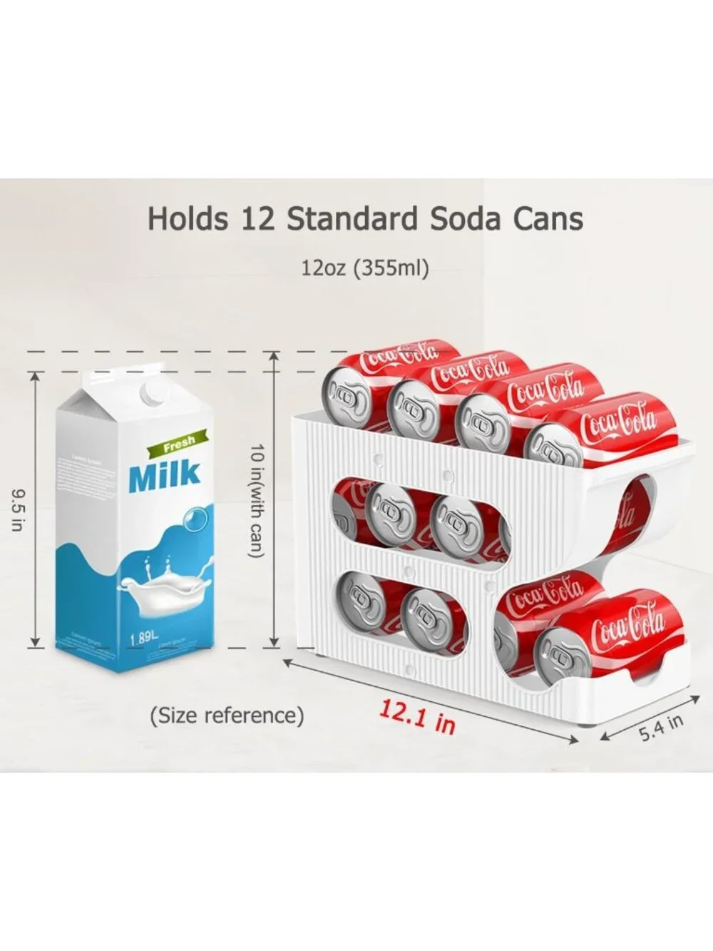 Space-Saving Soda Can Organizer 2-Pack | Automatic Rolling Drink Dispenser for